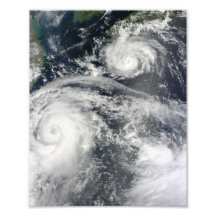 Twin storms near Taiwan and southern Japan Photo
