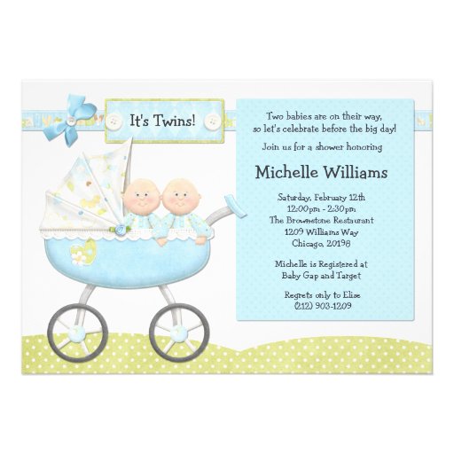 Twins Baby Shower Invitation