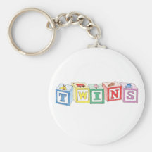 Twins Blocks Graphic Keychain