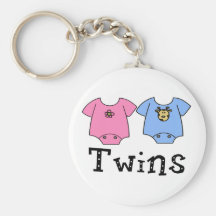 Twins Cute Bodysuit 1 girl & 1 Boy Key Chain