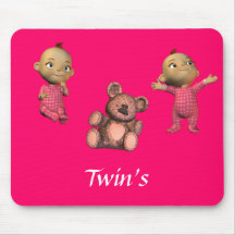 Twin's Mouse pad with teddy bear