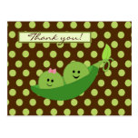 Twins Peas in a Pod Baby Shower Thank You Post Card