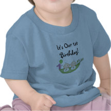 Twins Peas in a Pod  First Birthday T-shirts