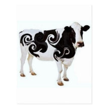Twisted Cow Design Post Card