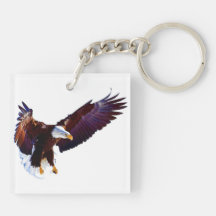 Two Bald Eagles Keychain