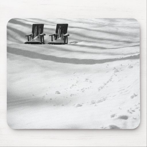 Two Chairs Buried In Snow Mousemat