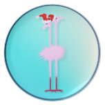 Two Christmas Flamingos Plate