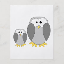 Two Cute Penguins. Cartoon. Flyers
