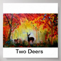 Two Deers Posters