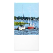 Two Docked Sailboats Norwalk, CT Photo Card