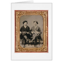 Two fiddlers, seated with instruments (40050) card