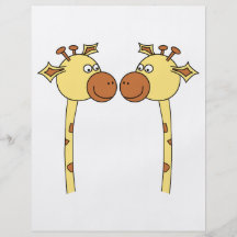 Two Giraffes Close-up. Cartoon Personalized Flyer