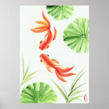 Two goldfishes posters