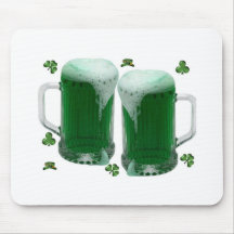 two green st patrick beers mousemat