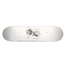 Two Hands with Marbles Pouring Pencil Sketch Skateboard Deck
