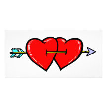 Two Hearts Customized Photo Card