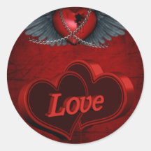 Two Hearts In Love Round Sticker
