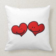 Two hearts in love throw pillows