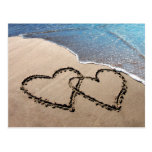 Two Hearts In The Sand Post Card