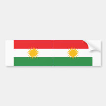 TWO Kurdistan Flag Bumper Stickers