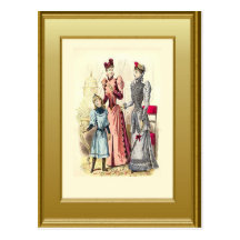 Two ladies and a girl post cards