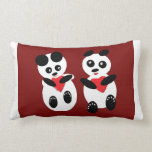 Two Loving Panda Bears Pillow pillows