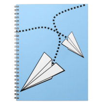 Two Paper Airplanes Spiral Notebooks
