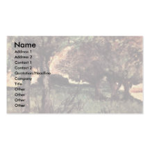 Two Pigs On Pasture By Fattori Giovanni Business Card Templates