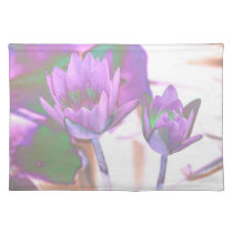 two purple water lilies invert solarized placemats