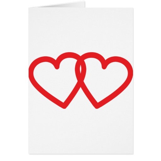 two red hearts icon card