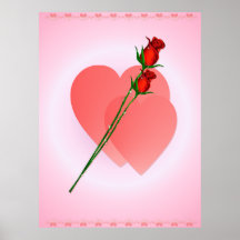Two Roses  Two Hearts Print