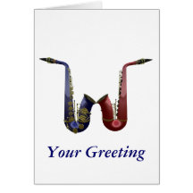 Two Saxes Greeting Card