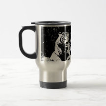 Two Tigers in Black and White Mug
