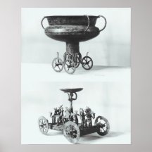 Two votive chariots for collecting rainwater print