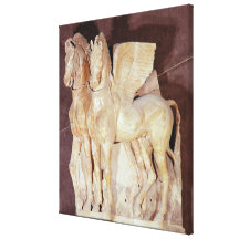 Two winged horses from the pediment of a gallery wrap canvas