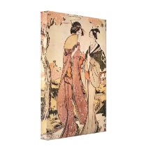 Two women by Hokusai Canvas Prints