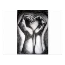 twohands - one heart post card