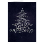 Typographic Christmas Tree Black & White Card
