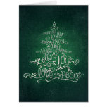Typographic Green & Silver Christmas Tree Card