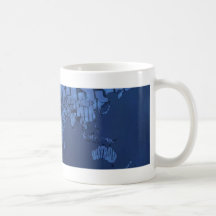 Typographic World Map (Dark) Coffee Mug
