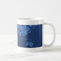 Typographic World Map (Night) Coffee Mugs