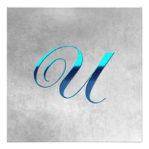 U Elegant Monogram Invitation