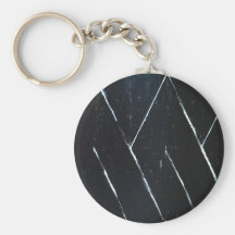 U-shaped Black Angular Curves (black minimalism) Keychain