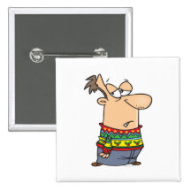 ugly christmas sweater cartoon pin