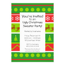 Ugly Christmas Sweater Party Custom Invite