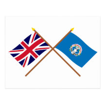 UK and Northern Marianas Crossed Flags Postcards
