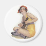 Uke Playing Flapper Magnet
