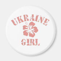Ukraine Pink Girl Fridge Magnets