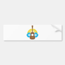 Ukulele Hibiscus Bumper Stickers