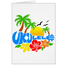 Ukulele Island Logo Greeting Cards